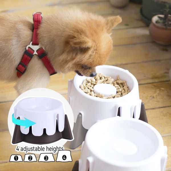 犬用 軽くたたく付き 調節可能 ボウル 餌がちりばめられた 食事用 給餌ボウル 大 猫用 4レベル