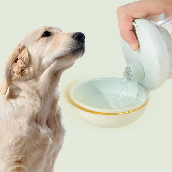 屋外旅行用ウォーターボトル ひも付きボウル 犬 子犬用 ペット アクセサリー 300ml