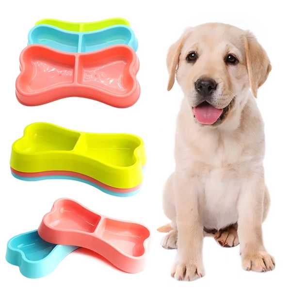 家庭用犬用ペットフィーダー プラスチック製 安全ボウル ダブル 母乳育児用 ペット用皿