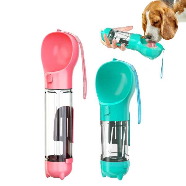 2 in 1ポータブル犬用水入れ 大型ボウル ペット用母乳育児ウォーターディスペンサー 屋外ボトル