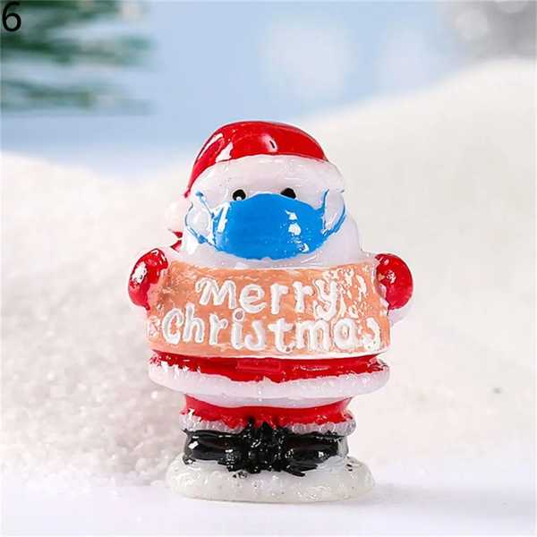 クリスマス 木 雪だるま 置物ギフトボックス クリスマス 家 ドールハウス 装飾 ミニ城 マイクロ風景 庭用品