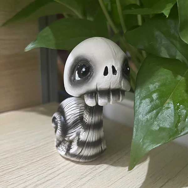 ハロウィーン 骨格 カタツムリ 置物 職人 頭 頭蓋骨 手作り 頭蓋骨 家やオフィス 装飾 ため 装飾