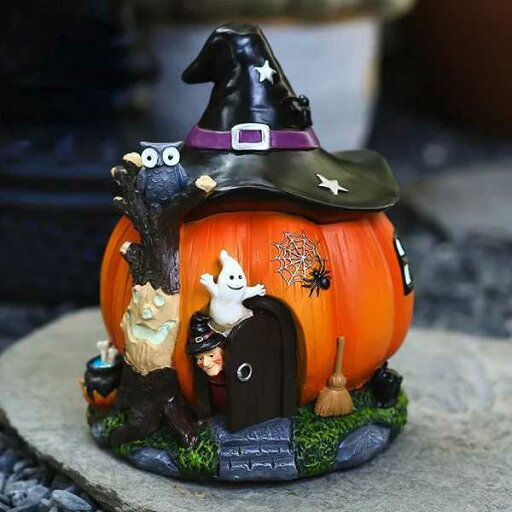 ハロウィーン 魔女 カボチャ 庭 発光装飾 工芸品 ギフト用 樹脂装飾品 ハロウィーン 魔女 カボチャ 庭 発光装飾 工芸品 ギフト用 樹脂装飾品