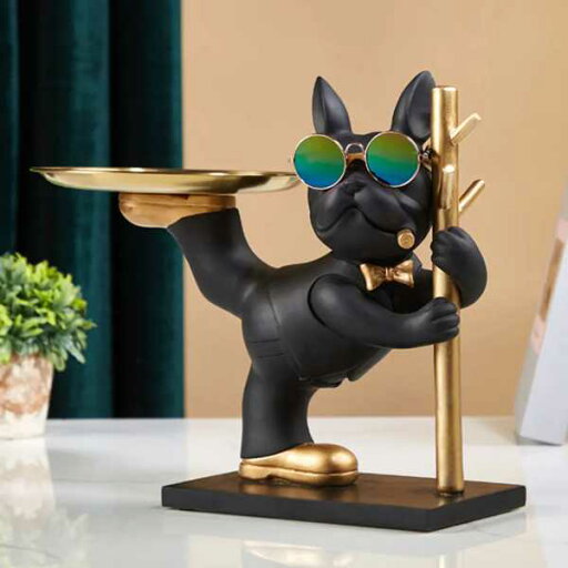 ペット 置物 フレンチブルドッグ 動物 彫刻 装飾的 金属トレイ コイン ピギー銀行 小皿 ペット 置物 フレンチブルドッグ 動物 彫刻 装飾的 金属トレイ コイン ピギー銀行 小皿