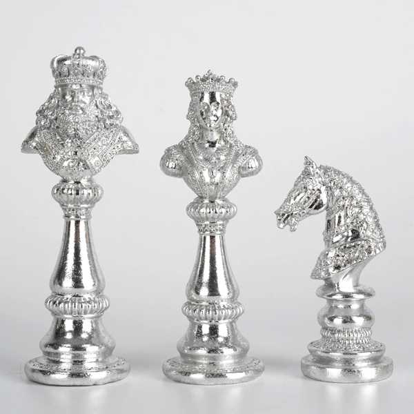 樹脂製 手工芸品 置物 室内装飾 ゴールデンキング 抽象的 ポートレート彫刻 チェス 装飾品