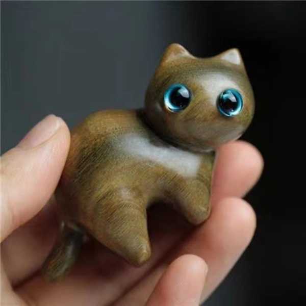 砂 木 猫 置物 家 ため モダン 装飾 かわいい動物 芸術 棚 車 オフィス
