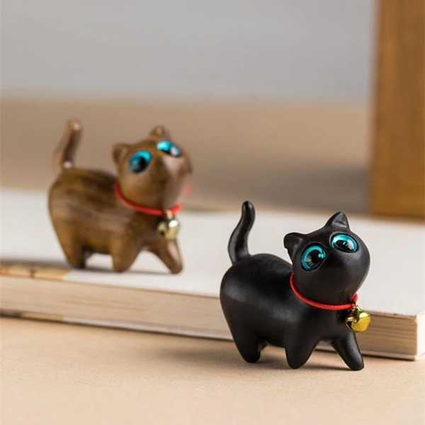 砂 木 猫 置物 家 ため モダン 装飾 かわいい動物 芸術 棚 車 オフィス