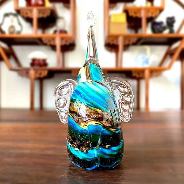 ガラス象 置物 4色 テーブル 装飾 手作り 芸術的 家 装飾 クリスマスプレゼント