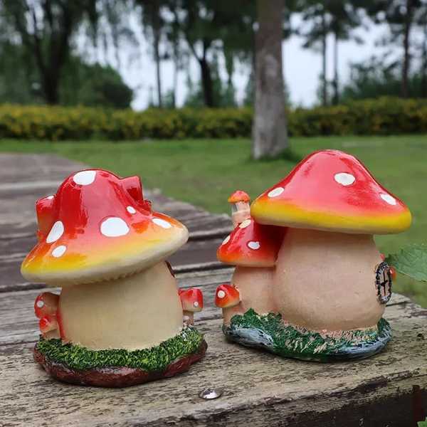 創造的 キノコ 装飾品 樹脂工芸品 牧歌的 家 装飾 パティオ バルコニー 鉢植え 装飾品 庭 造園