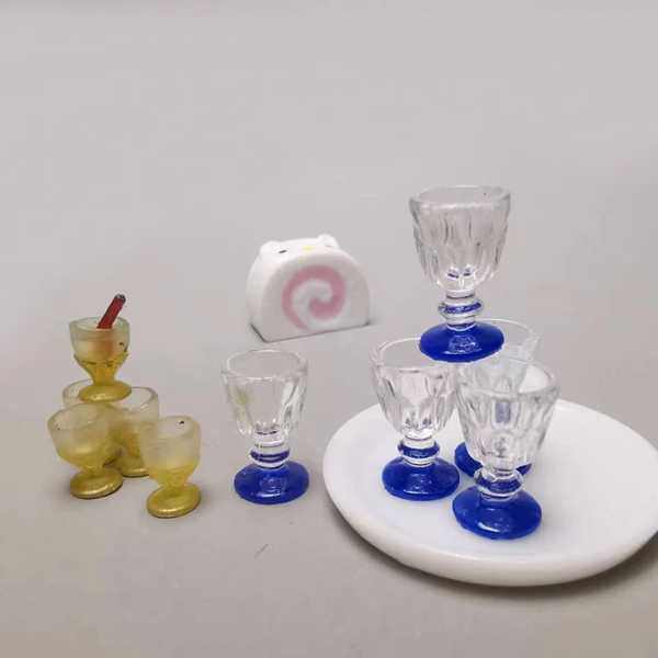 10個ブルーワイングラス/ミニチュア食器/かわいい/妖精 庭gnome/苔テラリウム装飾/盆栽/ドールハウス 装飾/diy用品