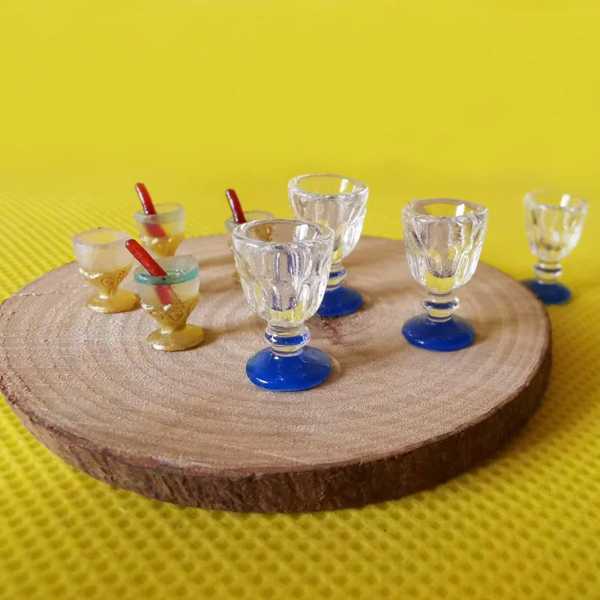 10個ブルーワイングラス/ミニチュア食器/かわいい/妖精 庭gnome/苔テラリウム装飾/盆栽/ドールハウス 装飾/diy用品