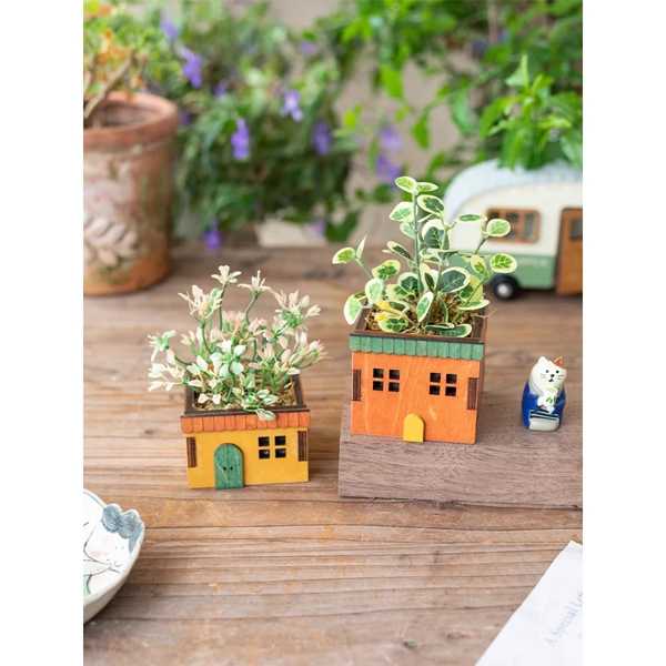 室内装飾品和風小屋装飾品 家 リビングルーム 庭 装飾 家 形 シミュレーション緑 植物 鉢植え 装飾品