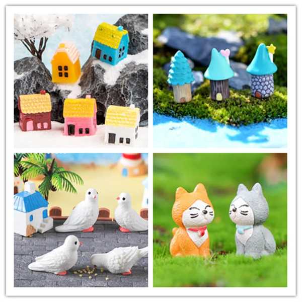DIYスクラップブック用樹脂マイクロランドスケープブック ピジョンココナッツツリー ドールハウス ガーデニング装飾 100個