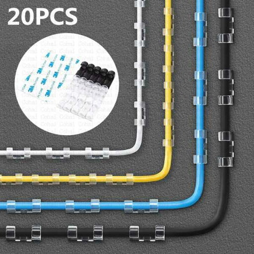 ケーブル管理用ケーブルオーガナイザークリップ 20個 デスクトップおよびワークステーション用 USB 充電 ケーブルホルダー ケーブル管理用ケーブルオーガナイザークリップ 20個 デスクトップおよびワークステーション用 USB 充電 ケーブルホルダー