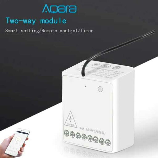 Aqara-双方向制御モジュール ワイヤレス Zigbeeスマートタイマー 2チャンネル Mi HomeおよびHomekitアプリケーションで動作 Aqara-双方向制御モジュール ワイヤレス Zigbeeスマートタイマー 2チャンネル Mi HomeおよびHomekitアプリケーションで動作