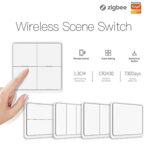 スマートワイヤレスウォールスイッチ オン/オフボタン コネクテッドホーム用 Zigbee 12シーン ウォールライト 4ギャング プッシュボタン スマートライフで動作 スマートワイヤレスウォールスイッチ オン/オフボタン コネクテッドホーム用 Zigbee 12シーン ウォールライト 4ギャング プッシュボタン スマートライフで動作