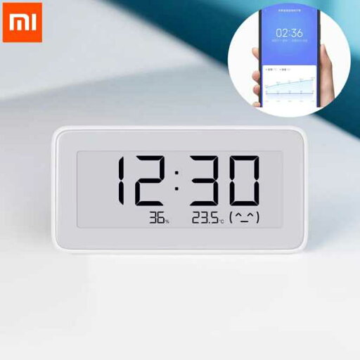 Xiaomi mijia bt4.0-ワイヤレスインテリジェント電気時計 デジタル室内時計 湿度計 温度計 温度測定ツール付き Xiaomi mijia bt4.0-ワイヤレスインテリジェント電気時計 デジタル室内時計 湿度計 温度計 温度測定ツール付き
