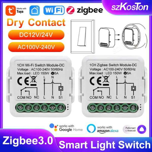 Smart Life Yours Zigbee Alexa Google Home 互換性 ある 12/24V AC 100-240Vリレーモジュール Wi-Fi付き Smart Life Yours Zigbee Alexa Google Home 互換性 ある 12/24V AC 100-240Vリレーモジュール Wi-Fi付き
