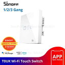 Sonoff T0 英国 wifi スマートスイッチ 1/2/3 ギャングワイヤレス壁タッチ英国ライトスイッチアプリ音声リモコンホームオートメーション ため キット(2)