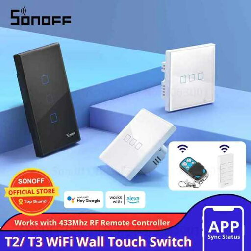 Sonoff-コネクテッドウォールスイッチt2/t3 EU/ UK/us Wi-Fi 433MHz 1/2/3入力 スマートホーム用リモコン Sonoff-コネクテッドウォールスイッチt2/t3 EU/ UK/us Wi-Fi 433MHz 1/2/3入力 スマートホーム用リモコン