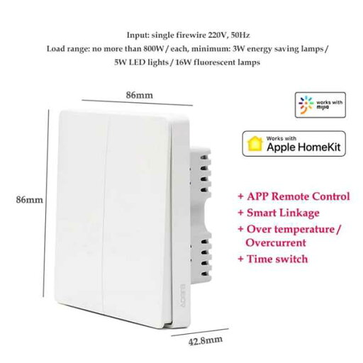 Zigbee aqara Zigbeeワイヤレスウォールスイッチ マイホームキット用 リモートコントロールキー ゼロライン ワイヤー ライト付き Zigbee aqara Zigbeeワイヤレスウォールスイッチ マイホームキット用 リモートコントロールキー ゼロライン ワイヤー ライト付き