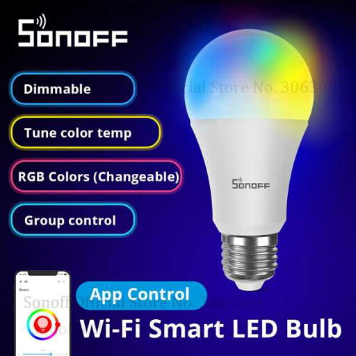 Sonoff-スマートLED電球b05-bl-a60 wifi 220v-240v リモコン alexaで動作 卸売 Sonoff-スマートLED電球b05-bl-a60 wifi 220v-240v リモコン alexaで動作 卸売