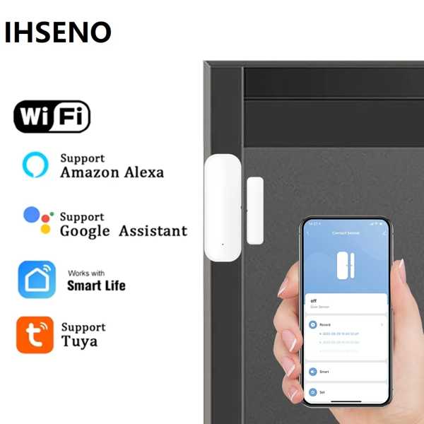 スマートドア/窓開閉センサー ワイヤレス Alexa Google Homeを介したスマートライフ制御