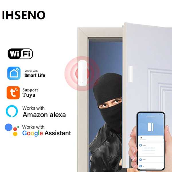 スマートドア/窓開閉センサー ワイヤレス Alexa Google Homeを介したスマートライフ制御