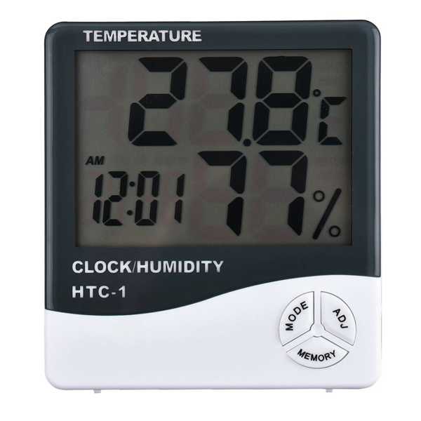 Lcdデジタル電子温度計 湿度計 屋外および屋内温度計 c/f温度計 目覚まし時計 気象観測所 HTC-1