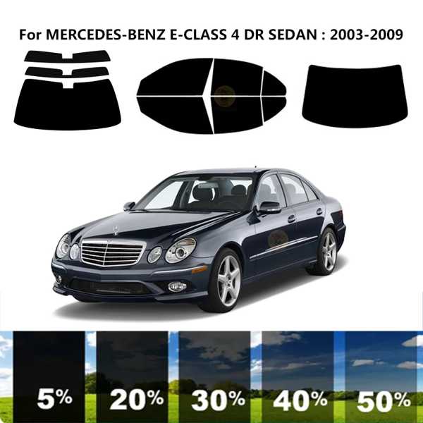 MERCEDES-BENZ E-CLASS w211 4 drセダン2003-2009用のプレカットセラミックカーUVウィンドウティントキット、自動車用ウィンドウフィルム