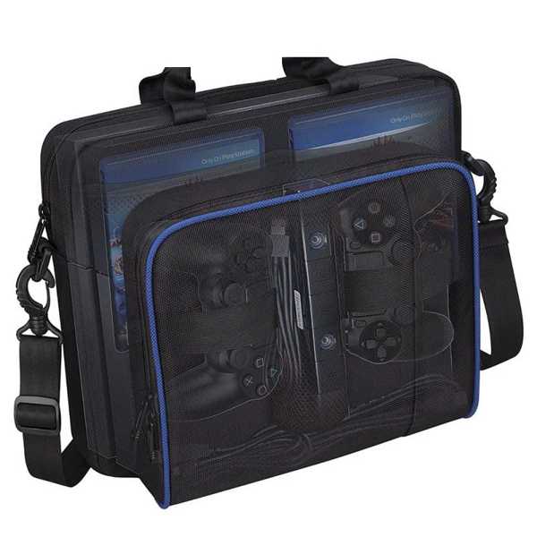 スリムゲームsytemためバッグキャンバスキャリーバッグケース保護ショルダー 4 コンソールトラベル 収納 キャリーバッグ