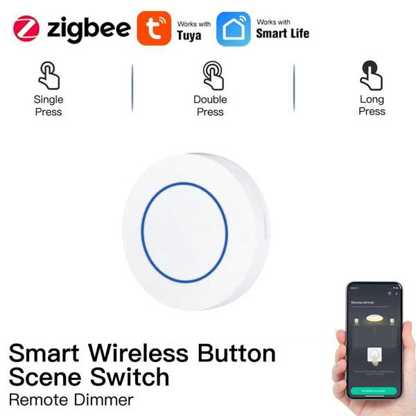 スマートライフ zigbee プッシュシーン ボタン ワイヤレスリモコン キーコントローラー スマートライフ 自動化シナリオ