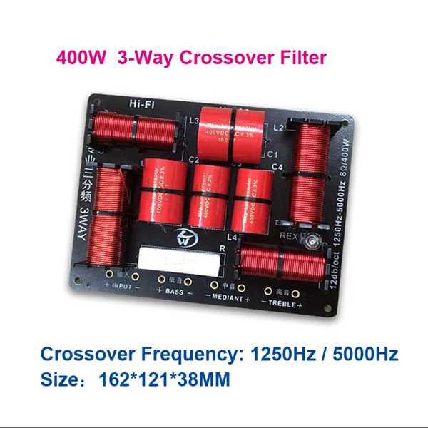 1PCS 3 Way 400W Professional Speaker Frequency Divider Stage Home Theater 1250Hz/5000Hz 3Unit High Power Audio Crossover Filters