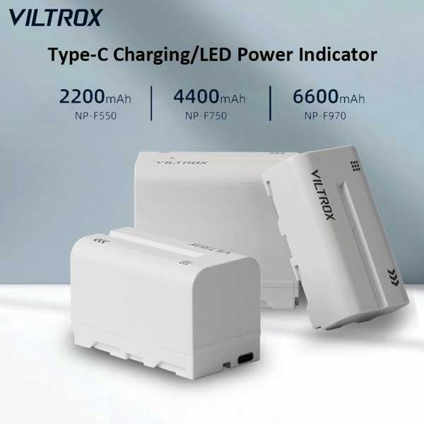 Viltrox-リチウム 互換電池NP-F550/f750/f950 ポータブル タイプCインターフェースおよびモニター用