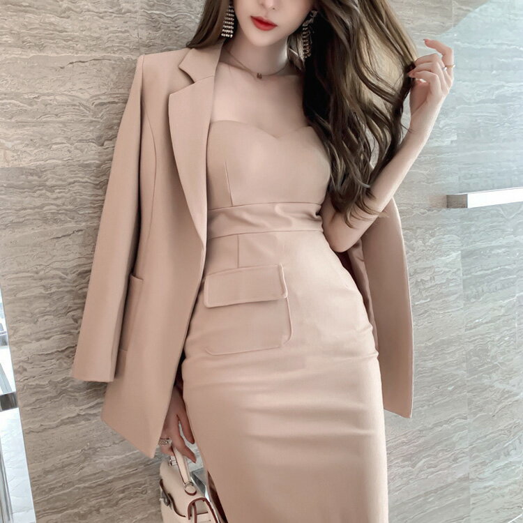 ベアトップ ワンピース スリット入り タイト ワンピース ベアトップ 無地 パーティードレス ミディアム..