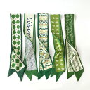 細長い スカーフ 全18柄 リボン ロング ヘアアクセサリー バッグハンドル巻き 選べる柄 細スカーフ バッグスカーフ ネクタイ 上品 イベント バッグに結ぶ ...