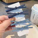 ヘアピン 全2色 リボン デニム風 ピン 可愛い ヘアアクセサリー 成人式 謝恩会 髪留め 普段使い おしゃれ 髪飾り 上品 エレガント パーティー お呼ばれ ...