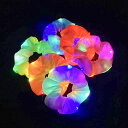 3パータン 光るシュシュ LED サテン ヘアゴム 全8色 ネオン 無地 お祭りグッズ ヘアアクセサリー 腕に付ける パーティー 可愛い 推し活 コンサート 光...