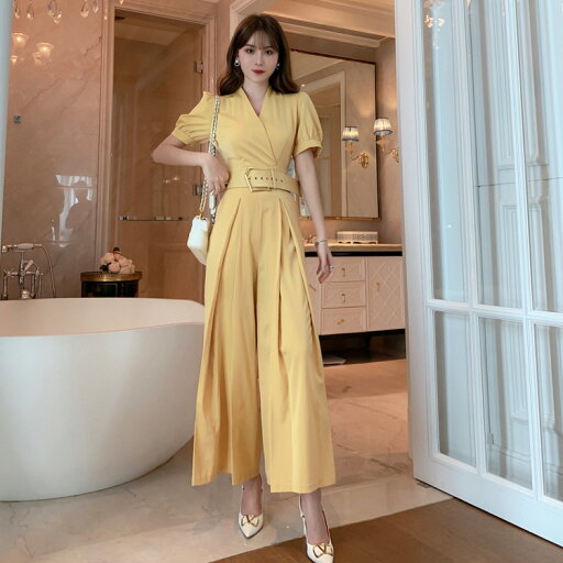 パンツドレス カシュクール パフスリーブ ベルト付き 半袖 かっこいい オールインワン ロング フレアパンツ ワイドパンツ セクシー きれいめ オケージョン 卒業式 演奏会 食事会 同窓会 お呼ばれ 春 夏 秋 【jy8301504】 パンツドレス カシュクール パフスリーブ ベルト付き 半袖 かっこいい オールインワン ロング フレアパンツ ワイドパンツ セクシー きれいめ オケージョン 卒業式 演奏会 食事会 同窓会 お呼ばれ 春 夏 秋 【jy8301504】