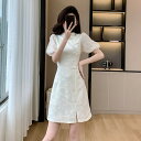 パーティードレス 全2色 蝶々柄 ビーズ付き タイトワンピ パフスリーブ チャイナ風 チャイナドレス 服 半袖 ブラックドレス 黒 白 タイト ワンピース ミニ丈 きれいめ おしゃれ セクシー 二次会 お呼ばれ 成人式 春 夏 秋 オケージョン 【wm4820233】