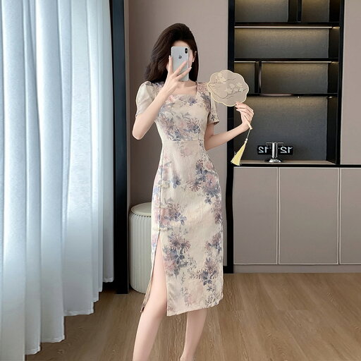 花柄 ワンピース 全2色 チャイナドレス チャイナ風 ワンピース 服 シワ加工 ひざ丈 ミディアム丈 総柄 スクエアネック パーティードレス パフスリーブ 半袖 同窓会 きれいめ おしゃれ セクシー 上品 エレガント 春 夏 オケージョン 【wm4820280】 花柄 ワンピース 全2色 チャイナドレス チャイナ風 ワンピース 服 シワ加工 ひざ丈 ミディアム丈 総柄 スクエアネック パーティードレス パフスリーブ 半袖 同窓会 きれいめ おしゃれ セクシー 上品 エレガント 春 夏 オケージョン 【wm4820280】