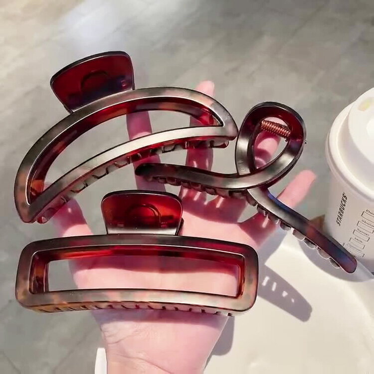 送料無料 ヘアクリップ 全6種 シンプル ヘアアクセサリー べっこう風 大きい 大きめ 黒 茶 成人式 謝恩会 髪留め 髪飾り 上品 エレガント フォーマル パ...