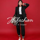 セットアップ 【ジャケット+パンツ】 2点セット 上下セット ライン入り ロングパンツ 黒 ブラックコーデ デイリー かっこいい クール きれいめ シンプル おしゃれ 普段使い 上品 エレガント 春 秋 冬【hnw4761049】