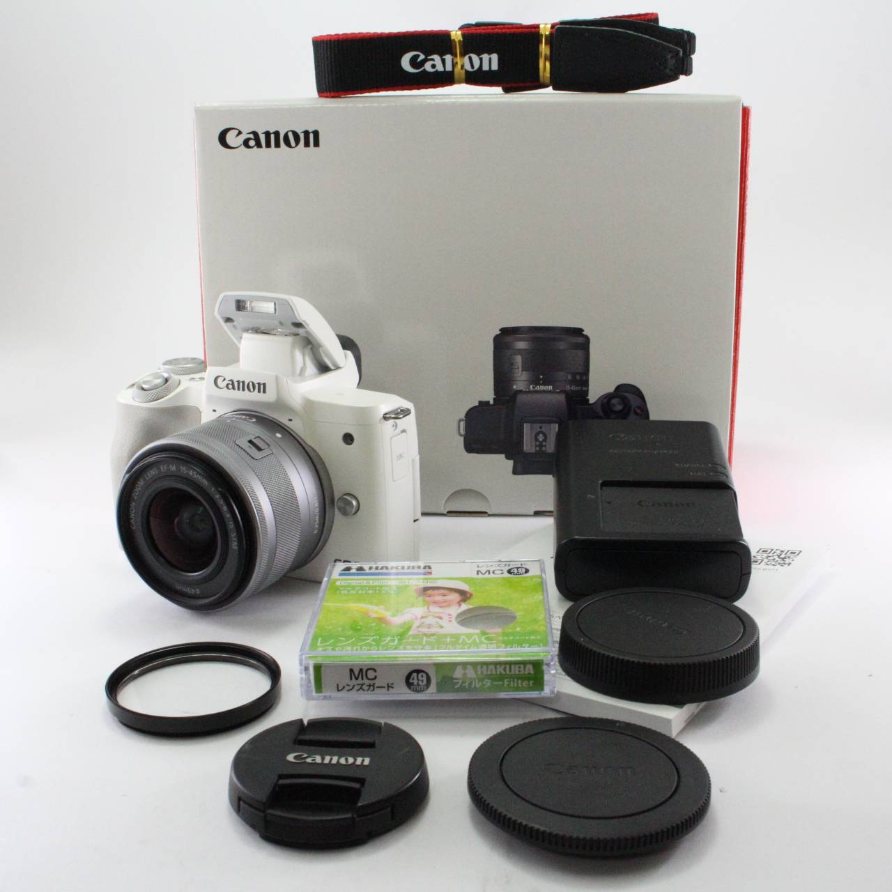 ����š�Canon �ߥ顼�쥹��㥫��� EOS Kiss M2 ɸ�ॺ�����󥺥��å� �ۥ磻�� KISSM2WH-1545