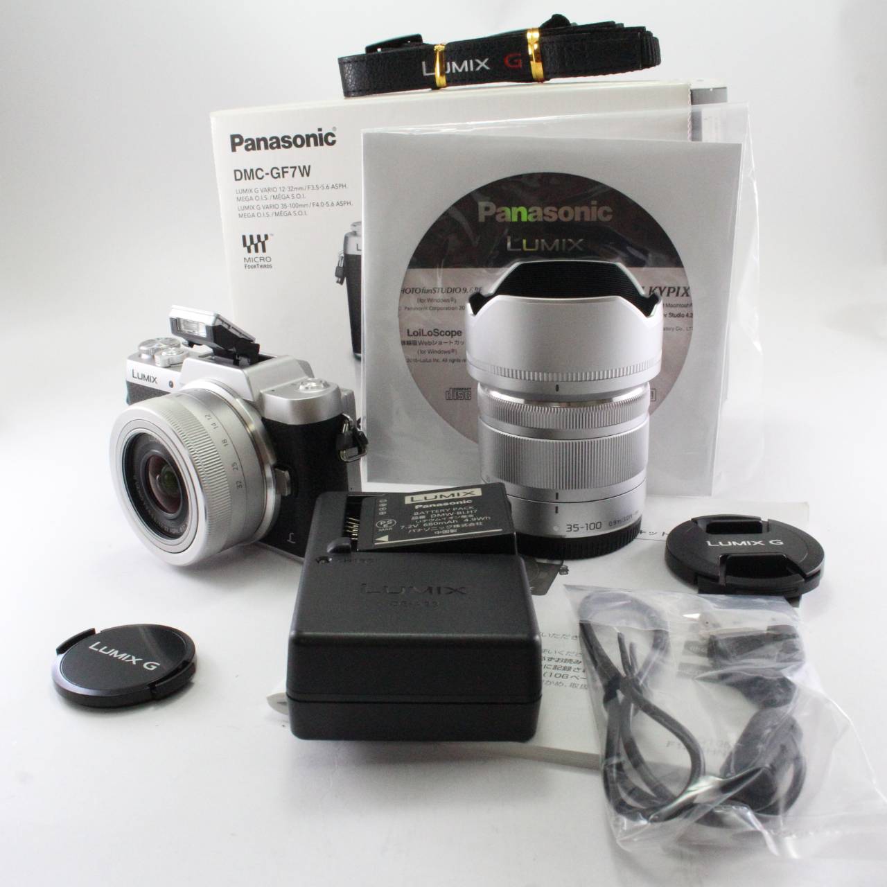 パナソニック ミラーレス一眼カメラ DMC-GF7ダブルズームレンズキット 標準ズームレンズ/望遠ズームレンズ付属 シルバー DMC-GF7W-S
