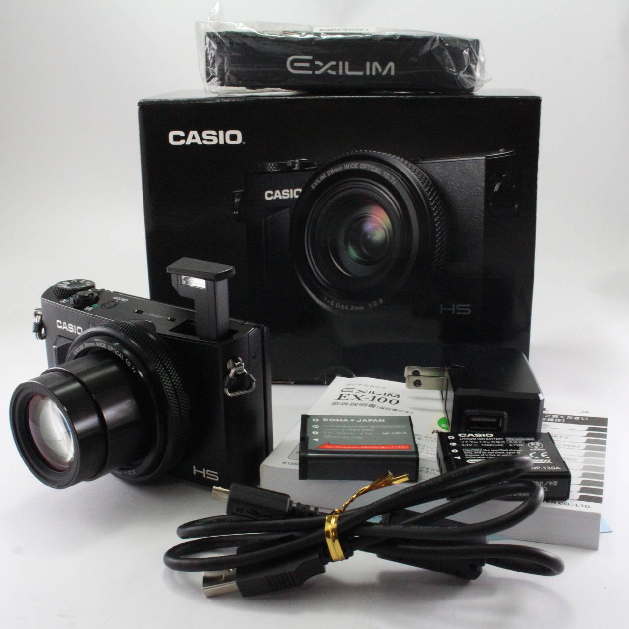 【中古】CASIO デジタルカメラ EXILIM EX100 プレミアムブラケティング インターバル撮影 全域F2.8 光学10.7倍ズーム EX-100 ブラック