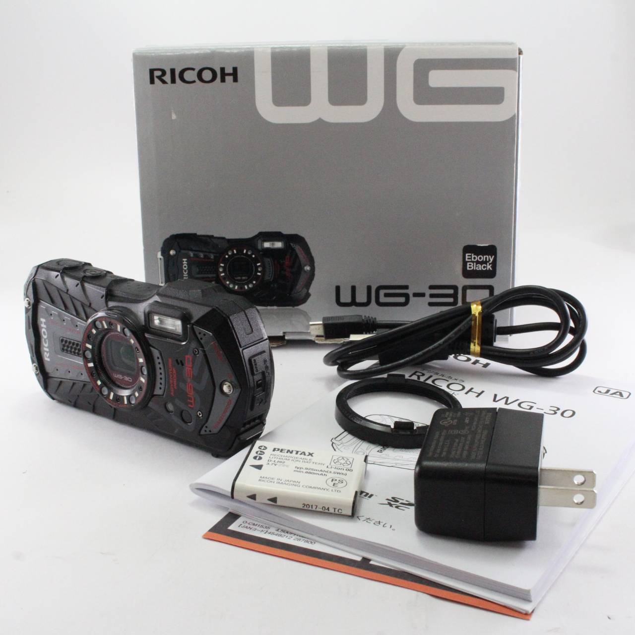 [중고] RICOH 방수 디지털 카메라 RICOH WG-30W 카본 그레이 방수 12m 내충격 1.5m 내한-10도 RICOH WG-30W GL 04621