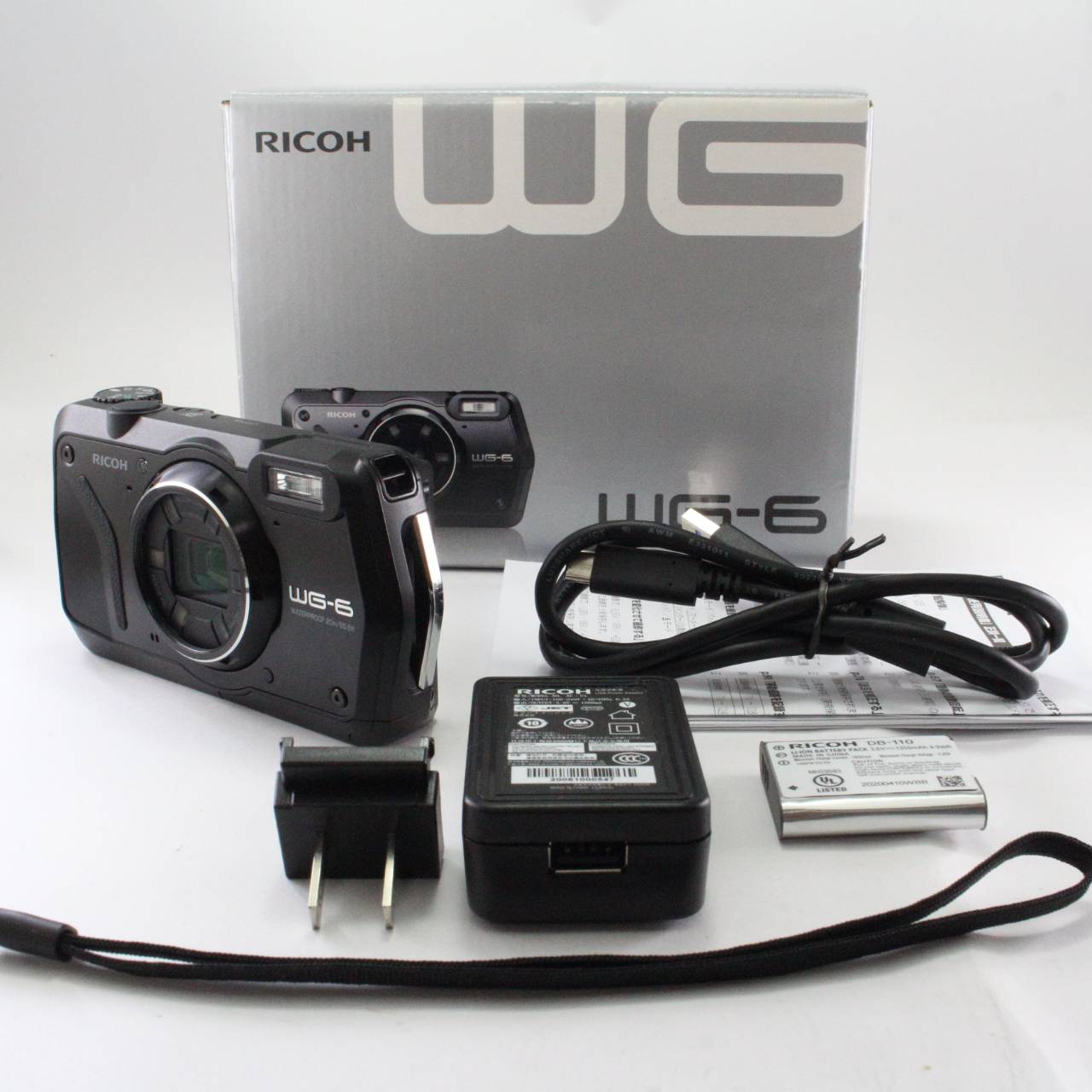 RICOH WG-6 ブラック 本格防水カメラ 20メートル防水 耐衝撃 防塵 耐寒