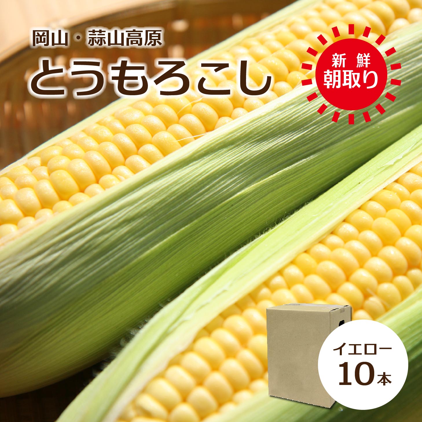 とうもろこし イエロー10本　蒜山高原 スイートコーン トウモロコシ 送料無料 数量限定 夏野菜 北 ...