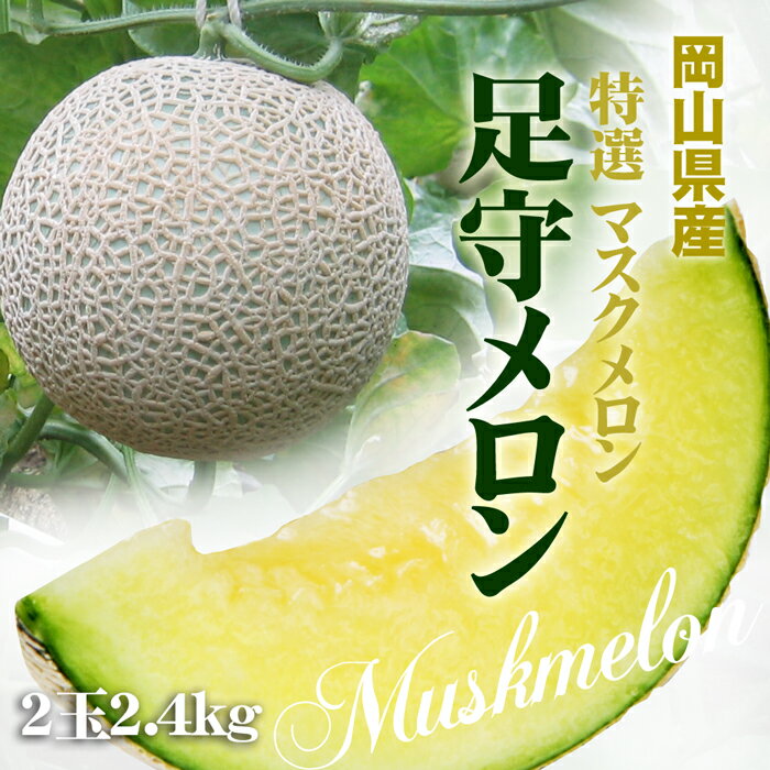 岡山県産　特選 足守メロン2玉2.4kg ^マスクメロン アールスメロン 送料無料 母の日 父の日 お中元 17-04-02